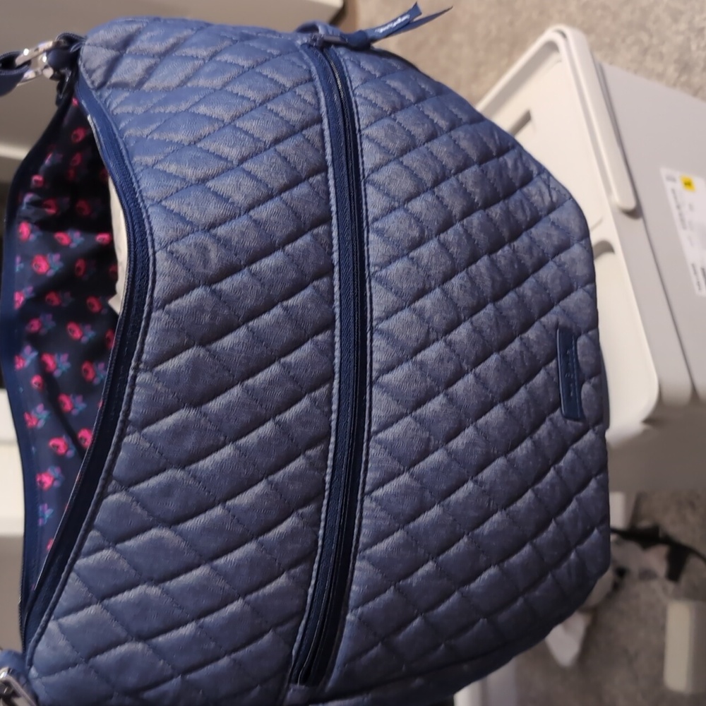 VERA BRADLEY Navy Microfiber Go Ahead Convertible Crossbody Shoulder Bag Travel